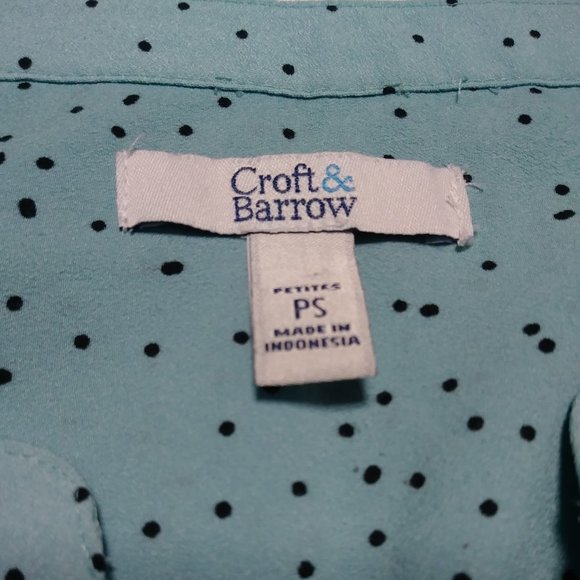Croft & Barrow Polka Dot blouse size PS - Picture 8 of 10